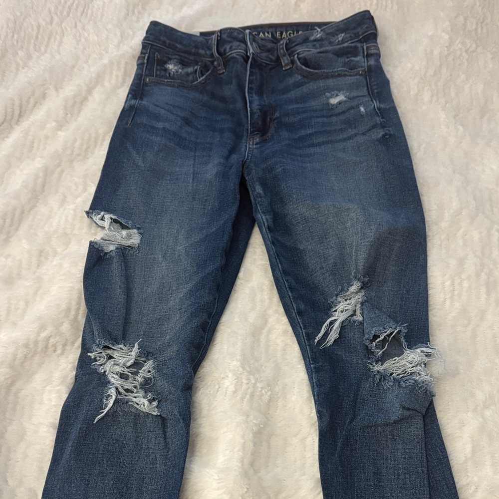 Distressed Blue Jeans
